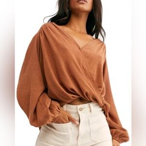 Free People Rust Blouse